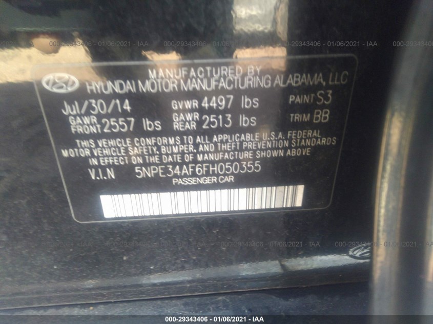 HYUNDAI SONATA 5NPE34AF6FH050355