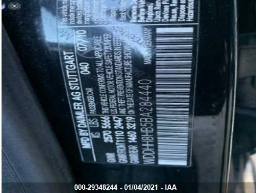 MERCEDES-BENZ E-CLASS WDDHH8HB5BA284440