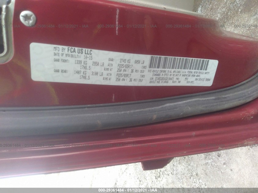 DODGE GRAND CARAVAN 2C4RDGBG4GR184471
