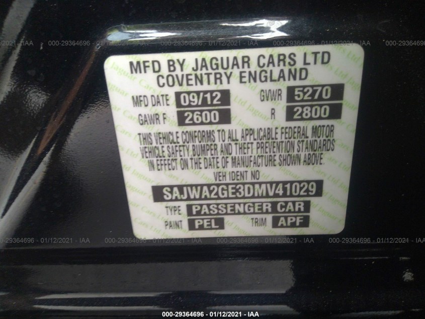 JAGUAR XJ SAJWA2GE3DMV41029
