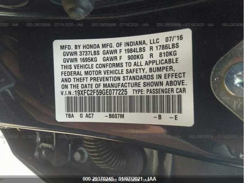 HONDA CIVIC SEDAN 19XFC2F59GE077225