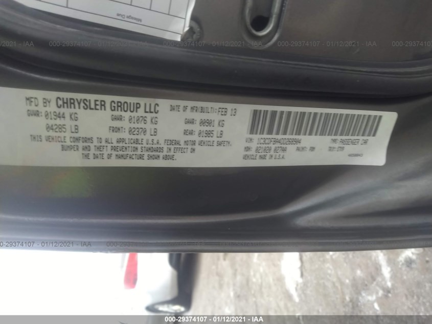 DODGE DART 1C3CDFBA4DD268904