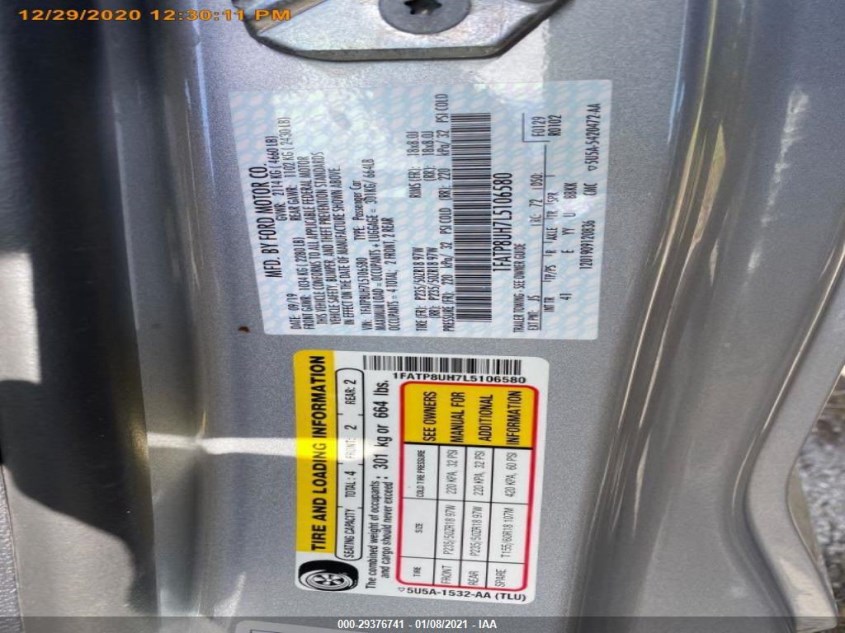 FORD MUSTANG 1FATP8UH7L5106580