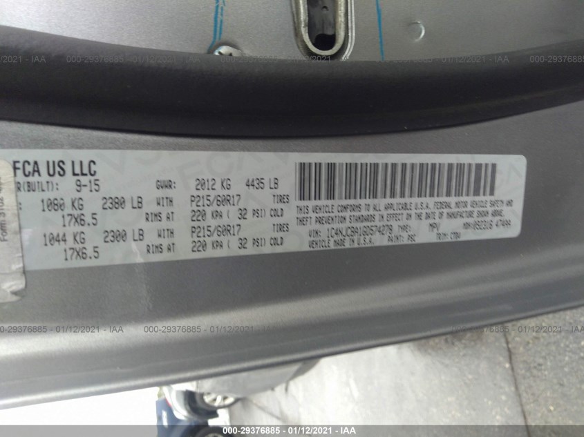 JEEP COMPASS 1C4NJCBA1GD574278