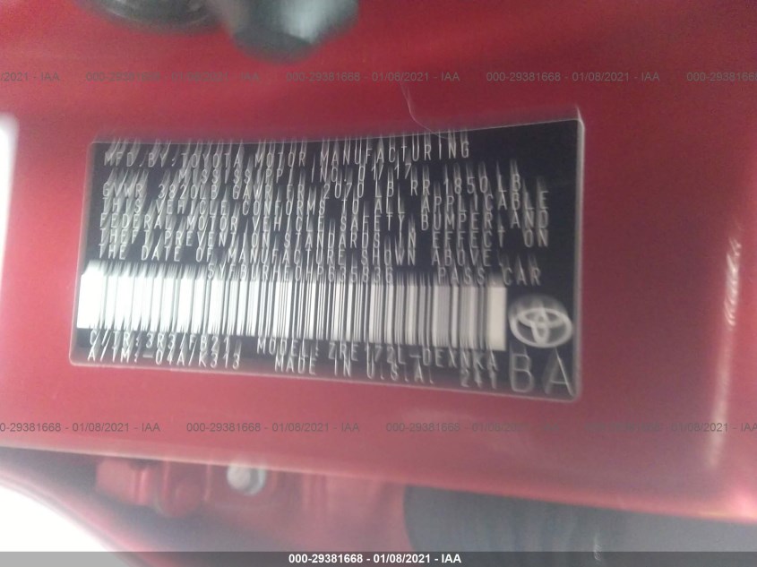 TOYOTA COROLLA 5YFBURHE0HP635836