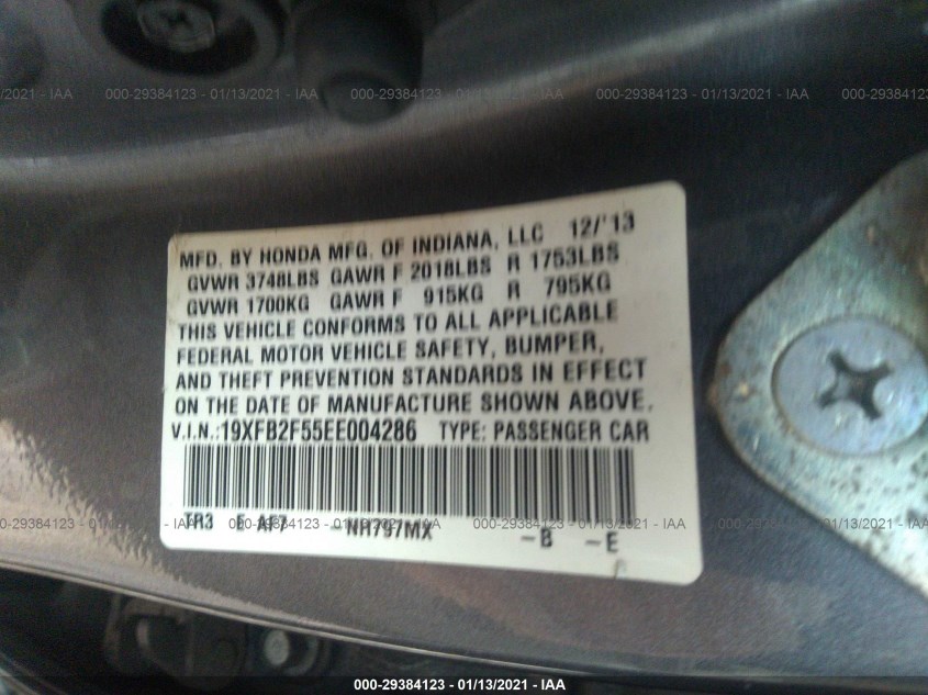 HONDA CIVIC SEDAN 19XFB2F55EE004286