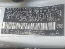TOYOTA PRIUS JTDKN3DU6A0148499
