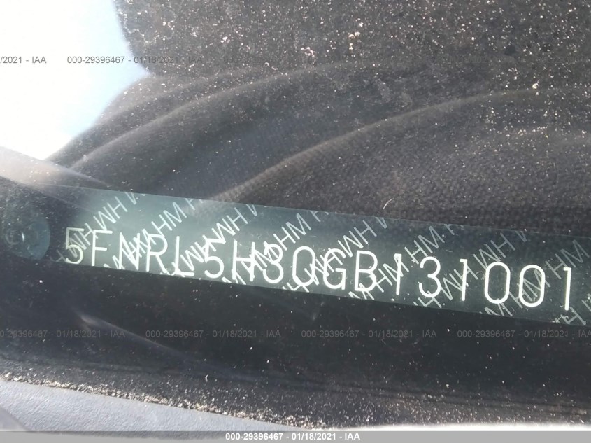HONDA ODYSSEY 5FNRL5H30GB131001