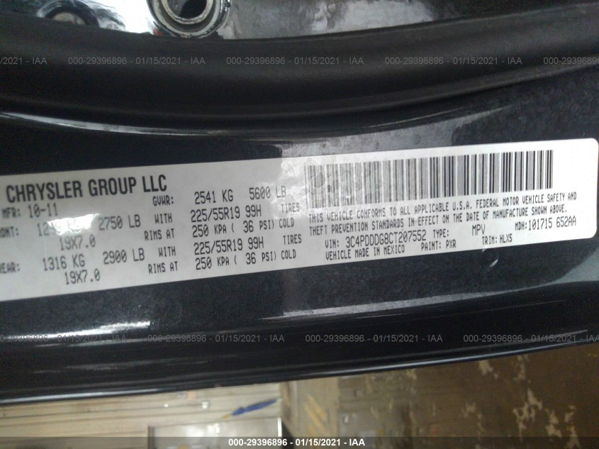 DODGE JOURNEY 3C4PDDDG8CT207552