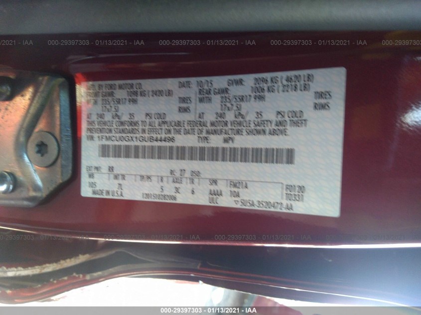 FORD ESCAPE 1FMCU0GX1GUB44496