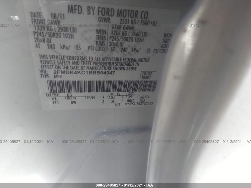 FORD EDGE 2FMDK4KC1BBB64347