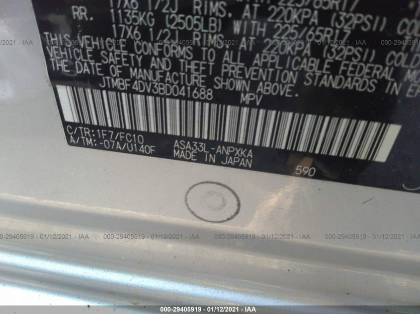 TOYOTA RAV4 JTMBF4DV3BD041688