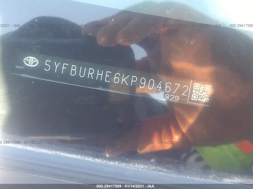 TOYOTA COROLLA 5YFBURHE6KP904672