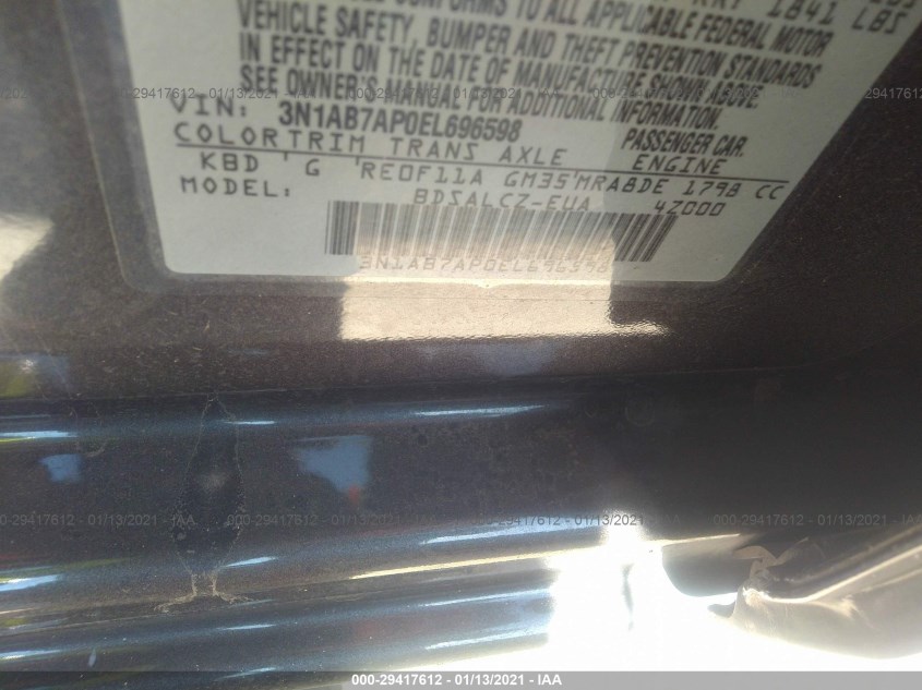NISSAN SENTRA 3N1AB7AP0EL696598