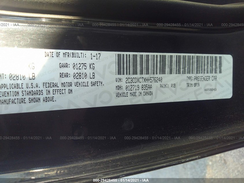 DODGE CHARGER 2C3CDXCTXHH576240