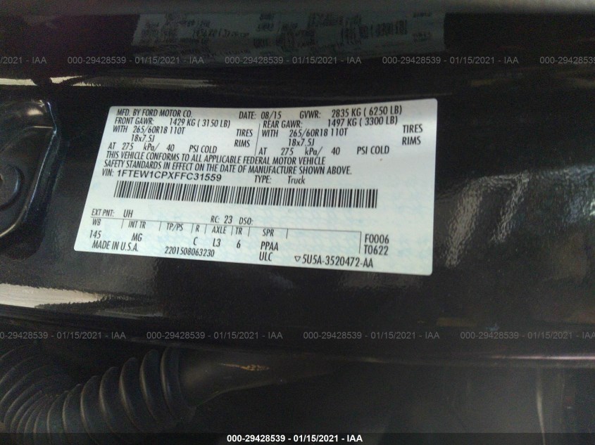 FORD F-150 1FTEW1CPXFFC31559