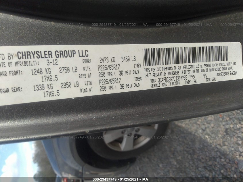 DODGE JOURNEY 3C4PDCBG7CT310765