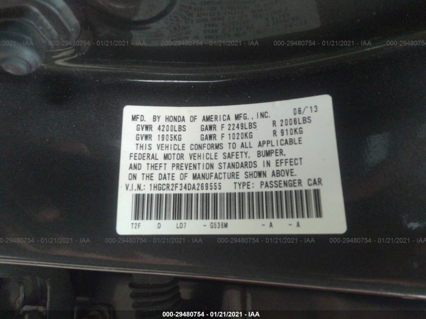 HONDA ACCORD SDN 1HGCR2F34DA269555