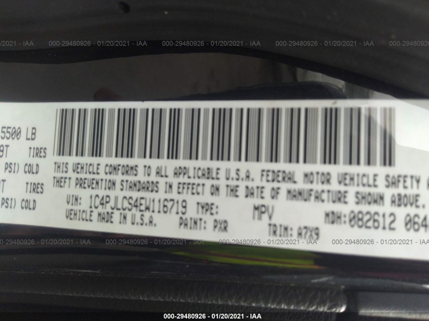 JEEP CHEROKEE 1C4PJLCS4EW116719