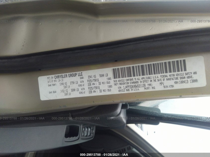 JEEP LIBERTY 1J4PP2GK0BW521128