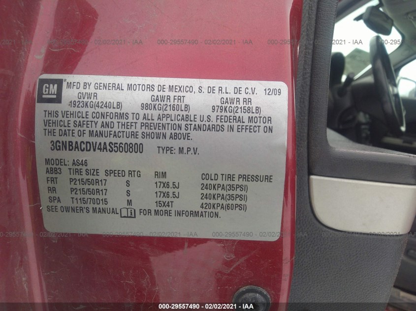 CHEVROLET HHR 3GNBACDV4AS560800
