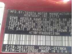 TOYOTA CAMRY 4T1BF1FK0DU653184