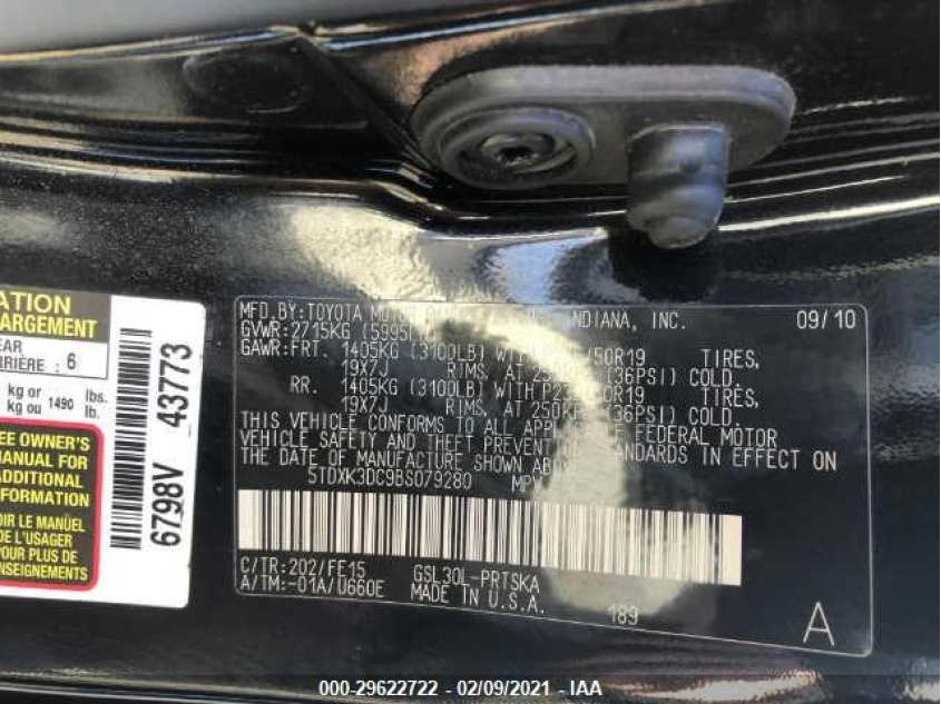 TOYOTA SIENNA 5TDXK3DC9BS079280